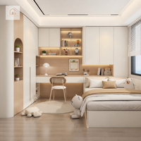 Armoires XINGRUO, meubles de chambre à coucher, armoire modulaire, panneau plat, placage en chêne, bureau, vitrine en verre, LED