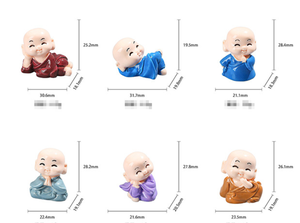 Mini Estatueta de Monge Bebê em Resina Kawaii, Estátuas de Buda para Meditação Zen, Ornamento para Mesa, Bonsai, Aquário e Jardim de Fadas, Atacado, DIY - Product Image 2