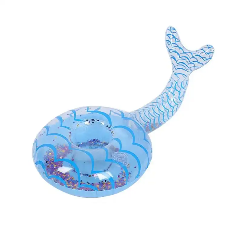 Portavasos inflable para piscina, soporte flotante para bebidas, con forma de sirena, Cisne, flamenco, pato, para verano