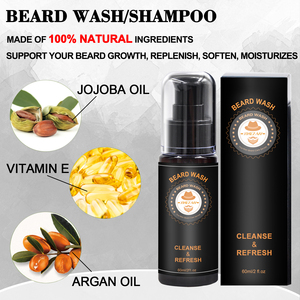 Mousse nettoyante bio pour <span class=keywords><strong>barbe</strong></span> et moustache pour hommes, marque privée, adoucissante, shampoing pour <span class=keywords><strong>barbe</strong></span> homme, OEM personnalisé, vente en gros - Product Image 2