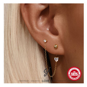 Carline donna 925 in argento Sterling orecchini con nappine pendenti ciondolo luna fiore cuore nappa <span class=keywords><strong>gioielli</strong></span> zircone Design alla moda - Product Image 1