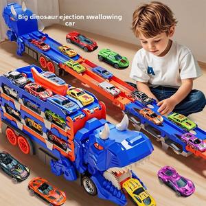 Juguete de Dinosaurio Tiranosaurio Rex para Niños, Carro de Juguete con Forma de Pista, Deslizante y Rebotante, de Plástico, Escala 1:5, para Niños de 0 a 24 Meses, Regalo - Product Image 1