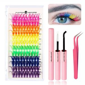 Venta al por Mayor de Extensiones de Pestañas de Colores Estilo Europeo y Americano, Kit de Pestañas en Racimo, Libro de Pestañas, Kit de Extensión de Pestañas DIY - Product Image 6