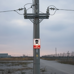 Panneau de signalisation de danger réfléchissant en aluminium/PVC 15 KV - Product Image 3