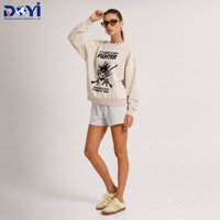Sweat-shirt unisexe à col rond en jersey, imprimé crâne vintage délavé, motif casque, 100 % coton, transfert thermique, coupe classique, streetwear, automne, ODM