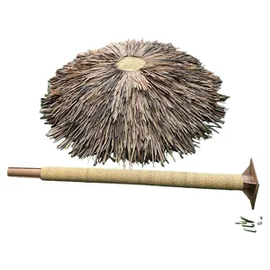 Ombrello di paglia antivento in tessuto poliestere specializzato per esterni a doppio strato Pengyi