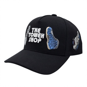 5 <b>Panel</b> Custom Baseball Cap Black Unisex Embroidered Logo Sporty Formal Street Style Common Fabric Image American Cotton Party - Product Image 2