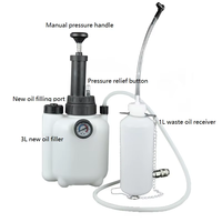 WZAUTO 3L + 1L Voiture Manuel De Frein Pot D'huile Purge Liquide Hydraulique Embrayage Pompe À Huile Frein Pneumatique Extracteur Égouttoir D'huile Changeur