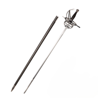 Épée de présentation populaire de type Rapier Renaissance, 116 cm, 2,1 kg, avec fourreau noir, pour collection et cosplay