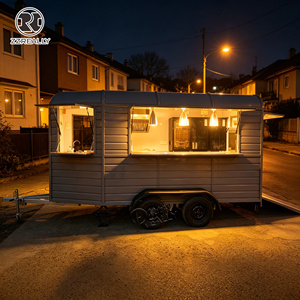 Gerobak Es Krim OEM Dilengkapi Penuh, Dapur Bergerak, Truk Makanan Cepat Saji, Freezer, Trailer Konsesi Baja Anti Karat - Product Image 2
