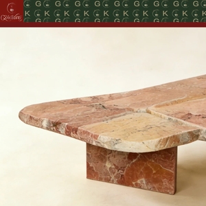 <span class=keywords><strong>Table</strong></span> <span class=keywords><strong>basse</strong></span> en marbre rose GOLDKING pour salon de luxe, forme irrégulière, polie, découpe sur mesure pour décoration moderne, meubles en pierre - Product Image 5