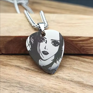 Migliore vendita Anime NANA Oosaki collana personalizzata in acciaio inox Laser Choker chitarra Pick catena a maglia per Cosplay e regalo - Product Image 5
