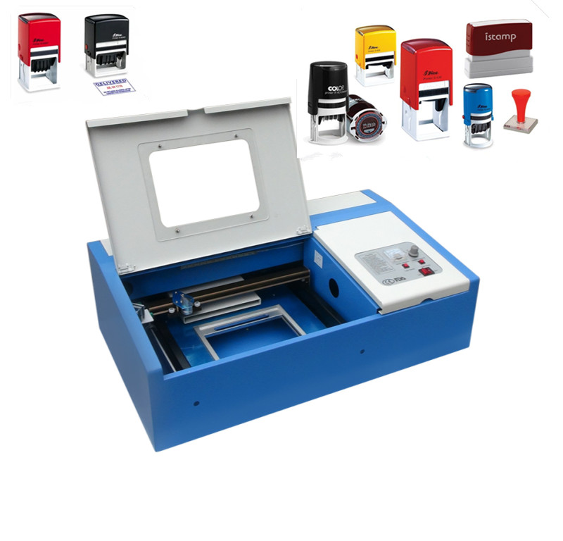 Độ chính xác cao su tự Mực dấu Máy làm CO2 Laser Engraver Cutter