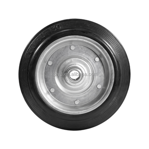 Direct d'usine Roues en caoutchouc solide galvanisé de <span class=keywords><strong>10</strong></span> pouces Roulettes industrielles à montage latéral robustes Roulettes OEM personnalisées - Product Image 1