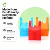 Sac fourre-tout réutilisable personnalisé en non-tissé, couleur unie, sac de shopping vierge pour la promotion et les affaires