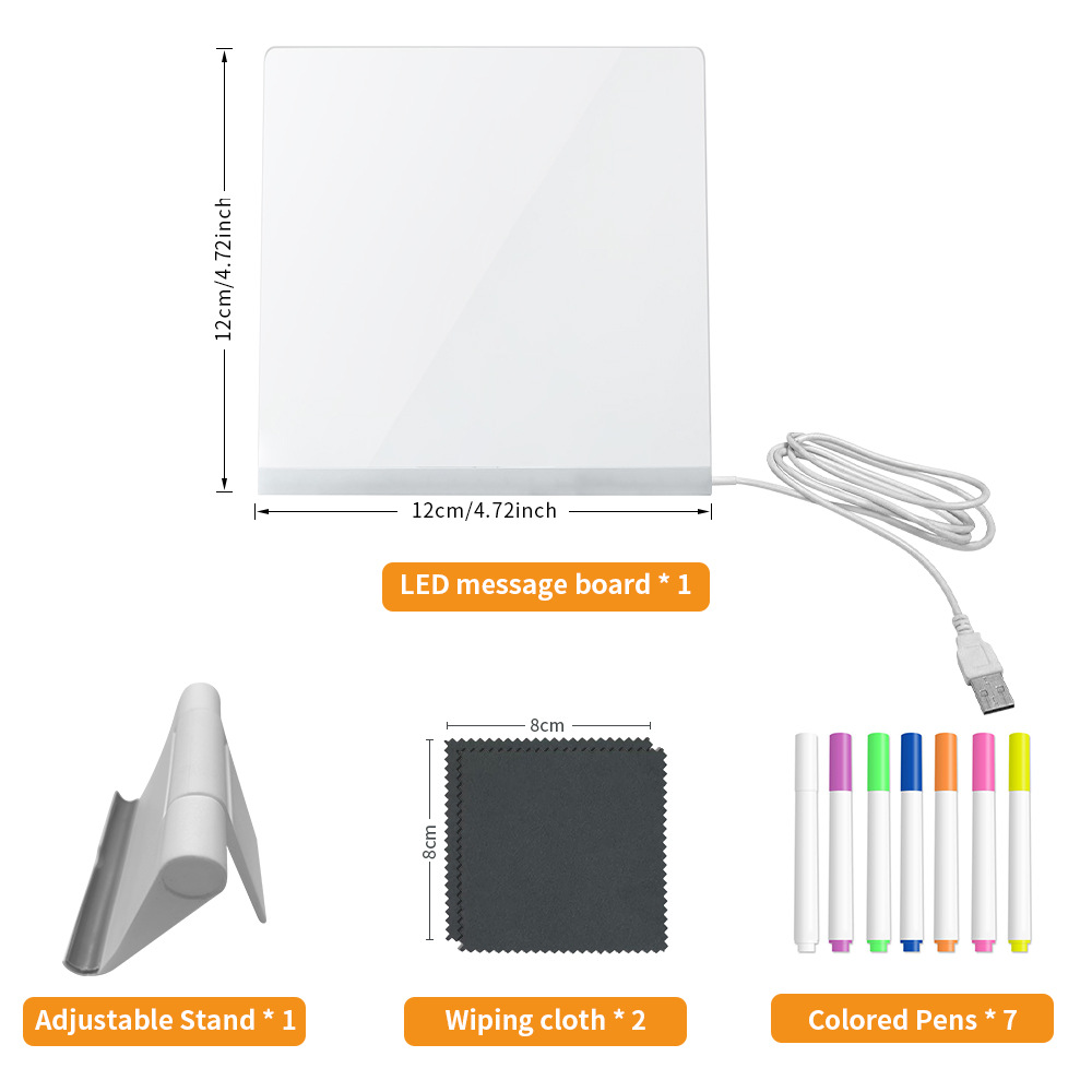 Tavola 12*12 cm + 7 penne + supporto
