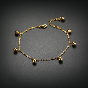 उच्च गुणवत्ता ठीक फैशन गहने क्यूबा लिंक 316L सर्जिकल इस्पात गैर धूमिल मुक्त प्यारा घंटी बच्चा पतली सोने पायल के लिए बच्चे - Product Image 6