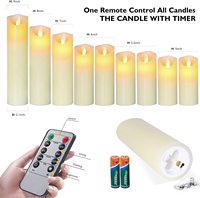 Kanlong : Lot de 9 Bougies LED Décoratives en Cire Véritable à Piles, Télécommandées, Sans Flamme