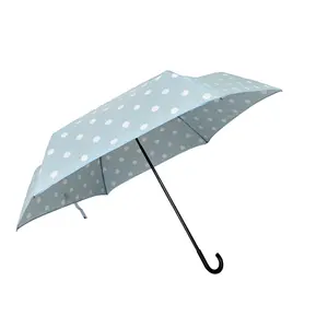 Hook Folding Foreign Trade Women's Light and Thin Mini Flower Trifold Umbrella Folding for Weather Protection Umbrella