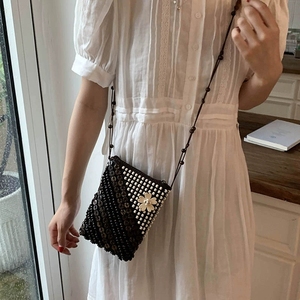 Popular Women Coconut Shell <strong>Mobile</strong> Phone <strong>Bag</strong> Coin Purse Hand Woven <strong>Ethnic</strong> Style Crossbody <strong>Bag</strong> - Product Image 3