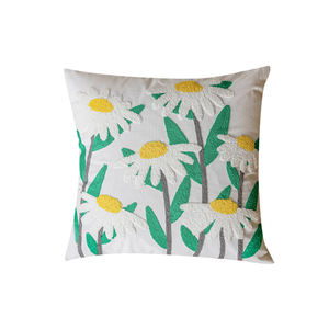 Toalla bordado tulipán flor rústica funda de almohada sala de estar sofá almohada - Product Image 4