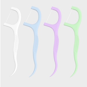 Mint Flavored Toothpick <span class=keywords><strong>Dental</strong></span> Flosser Bulk Plástico Biodegradável Picaretas Por Caixa De Bambu Carvão Limpeza Fio Encerado - Product Image 2