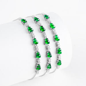 Bracelet en jade naturel vert gourde, bijoux pour femmes en argent S925, Design Original, breloque de style chinois D801 - Product Image 3