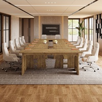 Table de conférence en bois massif Tribesigns de 71 pouces pour 6 à 8 personnes, table de réunion rectangulaire de 6 pieds avec pieds renforcés