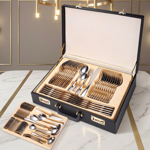 Ensemble de couverts en acier inoxydable LFS Wholesale Western, 72 pièces, avec boîte cadeau pour fête, mariage - Product Image 1