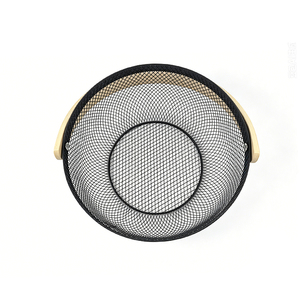 <span class=keywords><strong>Panier</strong></span> à fruits en maille métallique, <span class=keywords><strong>panier</strong></span> <span class=keywords><strong>de</strong></span> rangement pour le linge, organisateur, <span class=keywords><strong>panier</strong></span> à fruits rond en maille avec poignée en bambou - Product Image 6