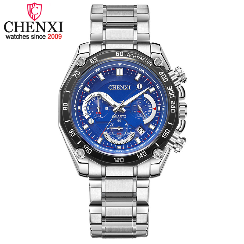 Che_ CHENXI 929 Men's Quartz Movement Watch - Stainless Steel Luxury