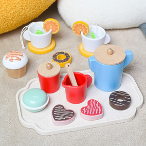 Set da tè personalizzato in legno <span class=keywords><strong>per</strong></span> feste da gioco accessori da cucina set da gioco <span class=keywords><strong>per</strong></span> bambini finta gioco colorato classico <span class=keywords><strong>per</strong></span> bambina regalo - Product Image 5
