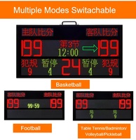 Tableau de score numérique portable YIZHI de 1 mètre, tableau de score électronique LED pour le football et le basketball avec console de jeu sans fil