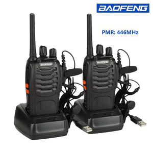 2 talkies-walkies <span class=keywords><strong>Baofeng</strong></span> BF-88E <span class=keywords><strong>PMR446</strong></span> 0,5W/2W UHF 446.00625-446.19375MHz 12,5KHz avec chargeur USB et écouteurs <span class=keywords><strong>PMR446</strong></span> sans licence - Product Image 2