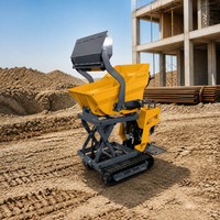 Mini-dumper sur chenilles HDL YH-1000S avec système de levage de 1000 kg pour le transport en construction et en jardinage