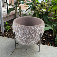 Pot de fleurs en ciment de style usine pour décoration de sol et de maison, pot à bonsaï en béton avec style artificiel