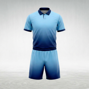Conjunto de Camiseta de Fútbol para Hombre, Degradado Azul, Manga Corta, Absorbe la Humedad, Transpirable, Secado Rápido, Uniforme, Corte Regular, Talla Adulto - Product Image 1