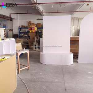 แผงฉากหลังตกแต่งงานแต่งงานวัสดุผ้าขาว Leda ฉากแฟนซีฉากหลังงานแต่งงานราคาถูก - Product Image 6