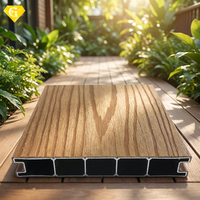 Planche de terrasse en WPC à double verrouillage Easy Clean, gaufrée 3D, imperméable, pour jardin extérieur