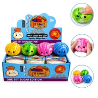 Jouet Squishy Arc-en-ciel Effet Marbré, Jouet Sensoriel Doux à Presser avec Expressions, Boîte Mystère pour Enfants et Adultes