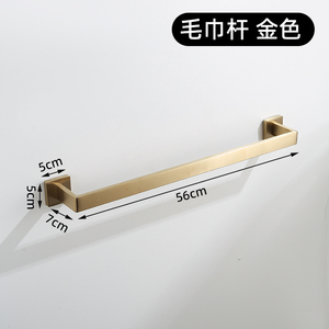 Juego de Toallero de Pared de Acero Inoxidable Dorado Cepillado Moderno, Accesorios de Baño, Ganchos Fijos, Diseño Cuadrado, 4 Piezas - Product Image 5