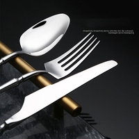 Ensemble de couverts de luxe en acier inoxydable 304, style occidental, design sablier poli, couteaux à steak durables et épaissis de qualité hôtelière