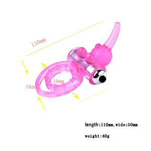 Groothandel Zachte Tpe Volwassen Seksproducten Generatie Haarfunctie Mannelijke Delay Lock Ring Met Konijn & Vlinder Vibratie Voor Mannen - Product Image 4