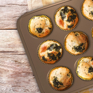 Non-Stick Muffin Pan Set 2 Pieces 12 Cup Round Aluminum <b>Cake</b> <b>Mold</b> Dishwasher Safe - Product Image 3