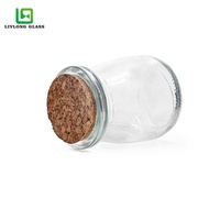 Pot en verre transparent de 100ml, 150ml, 200ml, pour boisson en vison, pour yaourt, bouteille de Pudding à bouche large, couvercle en aluminium en liège, de haute qualité