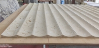 Carreaux concaves en travertin naturel, mur de salon, marbre Beige, cuisine, plateforme Lsland, carrelage sculpté en travertin cannelé