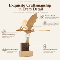 JHISEN Automatone Dragon en Bois Unique Fait Main Certifié CE RoHS Sculpture Animée Cadeau de Noël Fantaisie pour Collectionneurs Vente en Gros