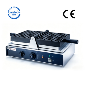 Gaufrier électrique mini certifié CE Baishida avec moule à grille carrée classique, puissance 1,6 kW, 2 gaufres par lot, pour usage domestique et hôtelier - Product Image 1