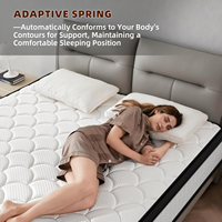Matelas hybride moderne COSTFULL avec technologie de compression à ressorts ensachés, tissu en coton tricoté, soutien orthopédique pour chambre et école