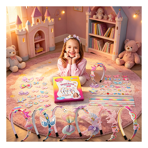 Set de Diademas para Niñas con Diseño de Princesa, Corona de Mariposa, Flores, Lazos y Pegatinas, Manualidades, Regalo para Fiestas, Caja de Juguetes - Product Image 6